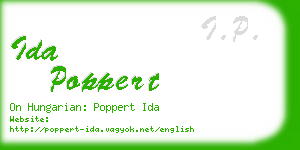 ida poppert business card